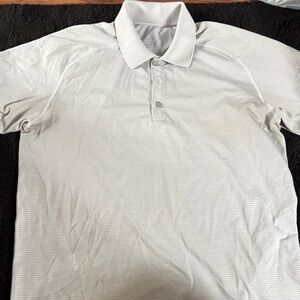 Lululemon Athletica Mens Light Gray Polo Shirt Size L